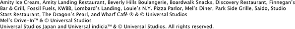 Amity Ice Cream, Amity Landing Restaurant, Beverly Hills Boulangerie, Boardwalk Snacks, Discovery Restaurant ...