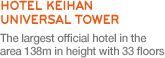 The largest official hotel in the area 138m in height with 33 floors