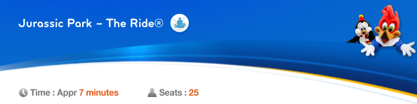 Jurassic Park - The Ride®, Time: Appr. 7minutes, Seats: 25