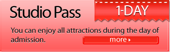 Studio Pass(1day Free Pass) You can enjoy all attractions during the day of admission.