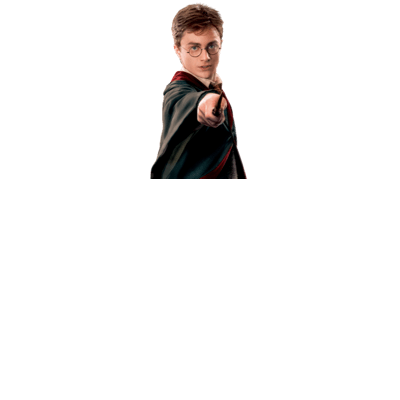 Harry Potter holding a wand