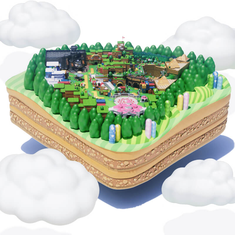 Floating SUPER NINTENDO WORLD™ island