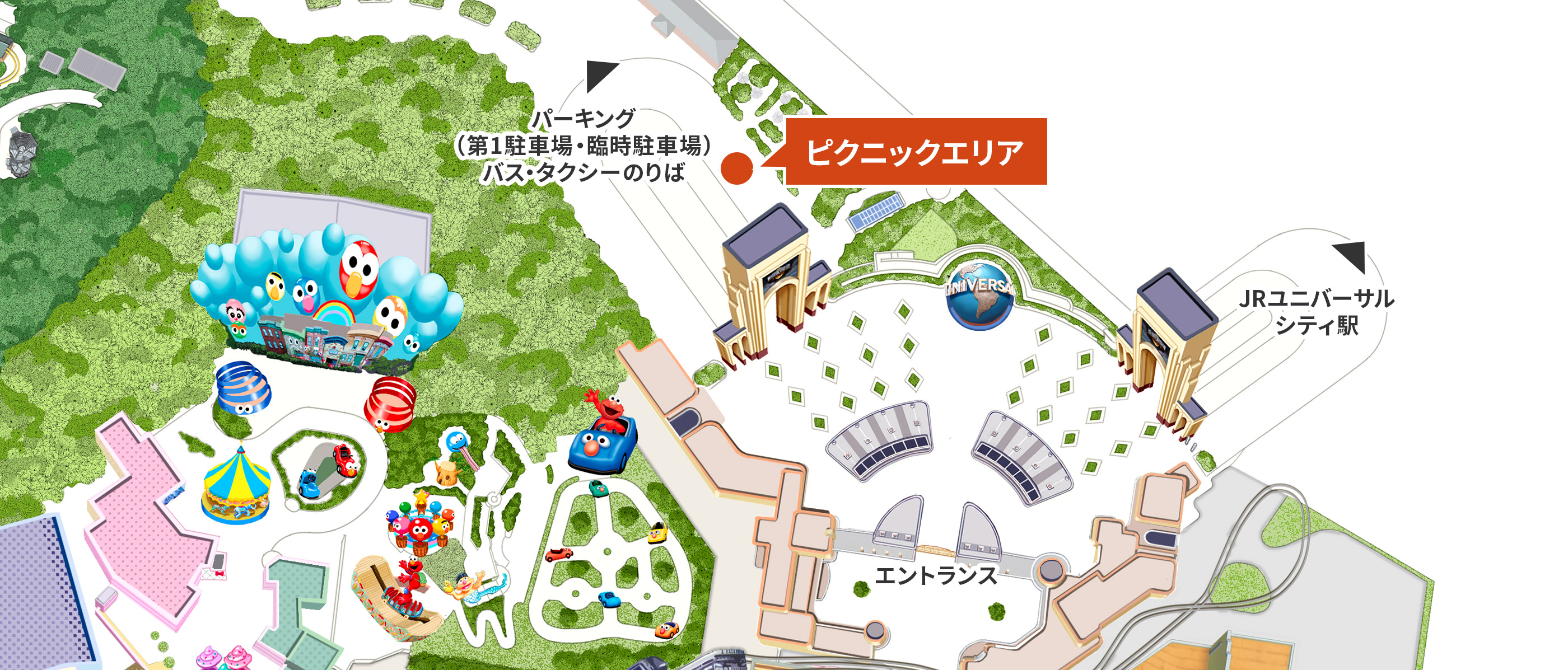 ピクニックエリア周辺のマップ