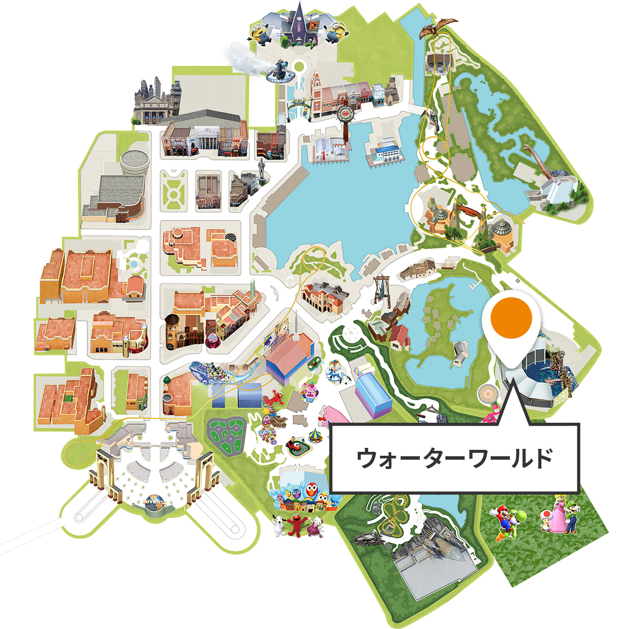 ウォーターワールドのマップ