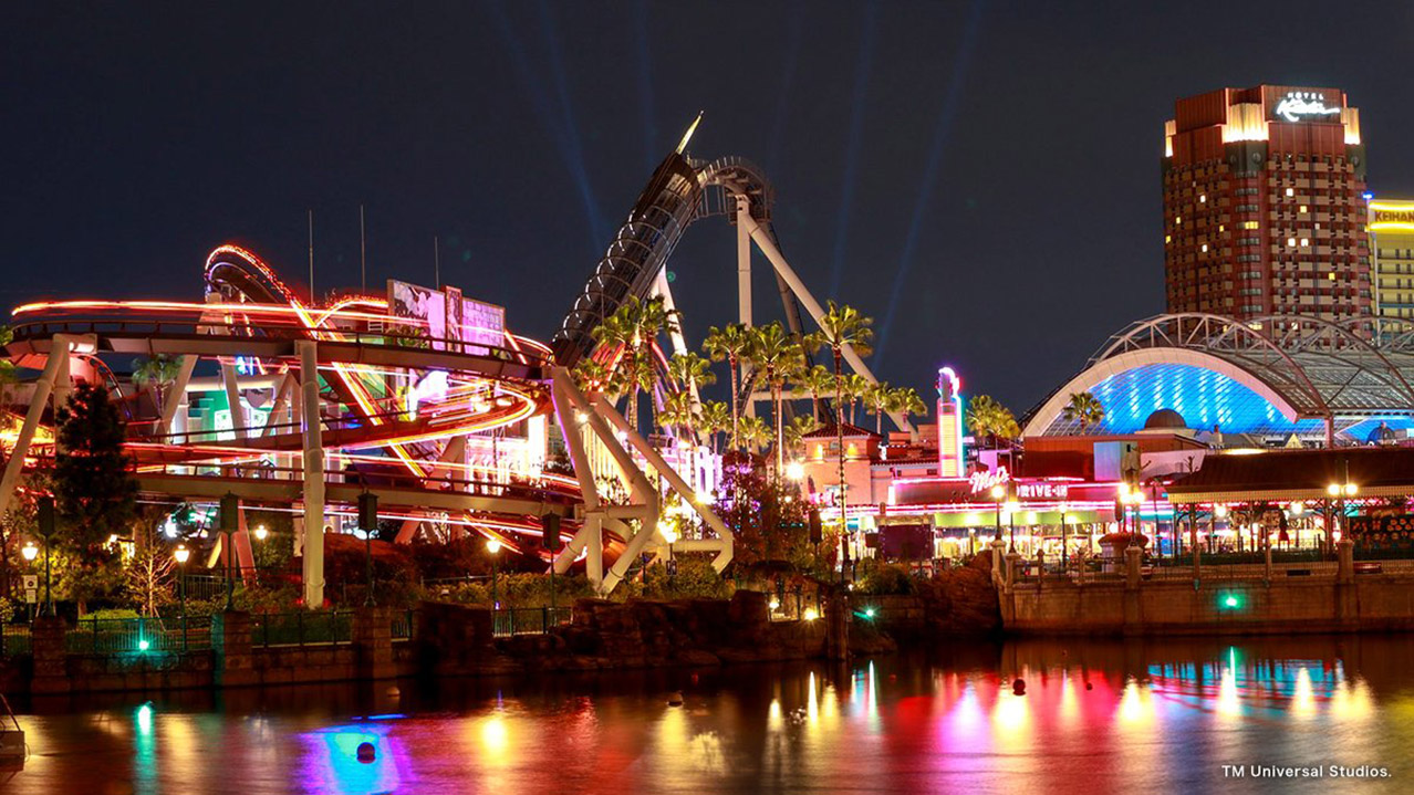 ユニバーサル・スタジオ・ジャパンの夜景