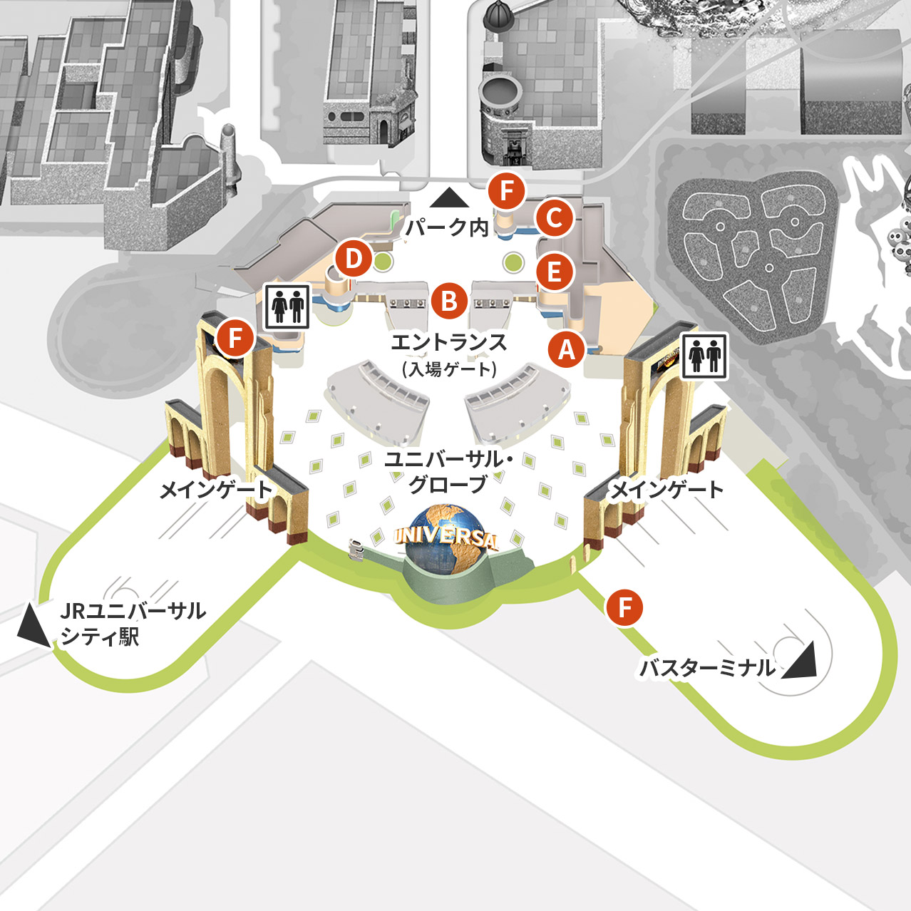 エントランス付近サービス施設マップ