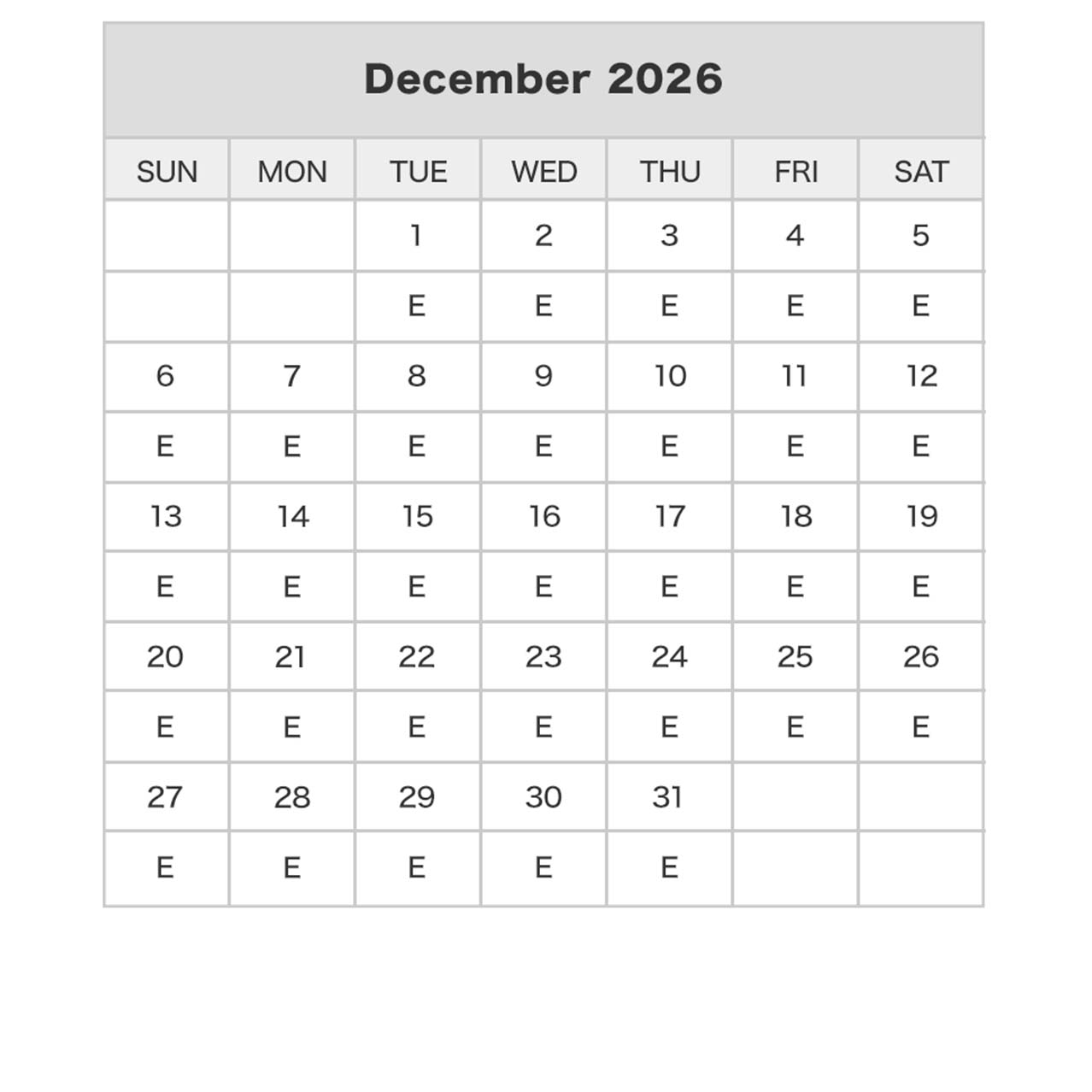 Studio Pass Price Calendar Nondp december2026