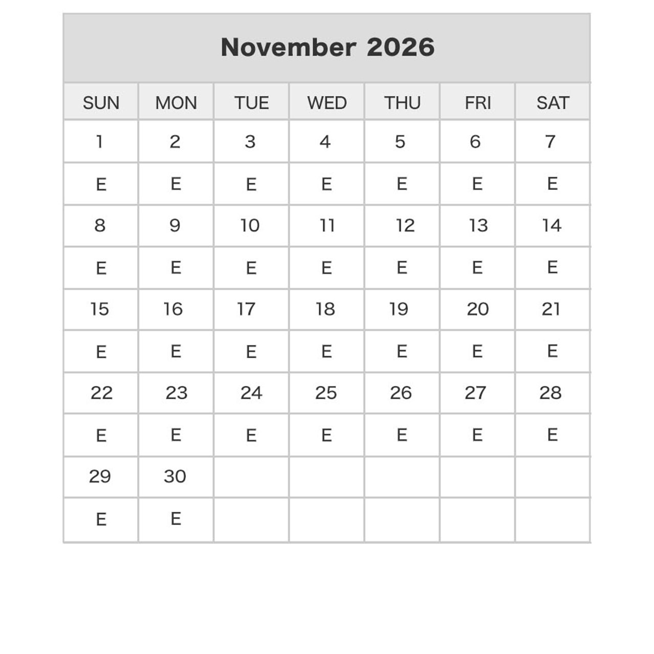 Studio Pass Price Calendar Nondp november2026