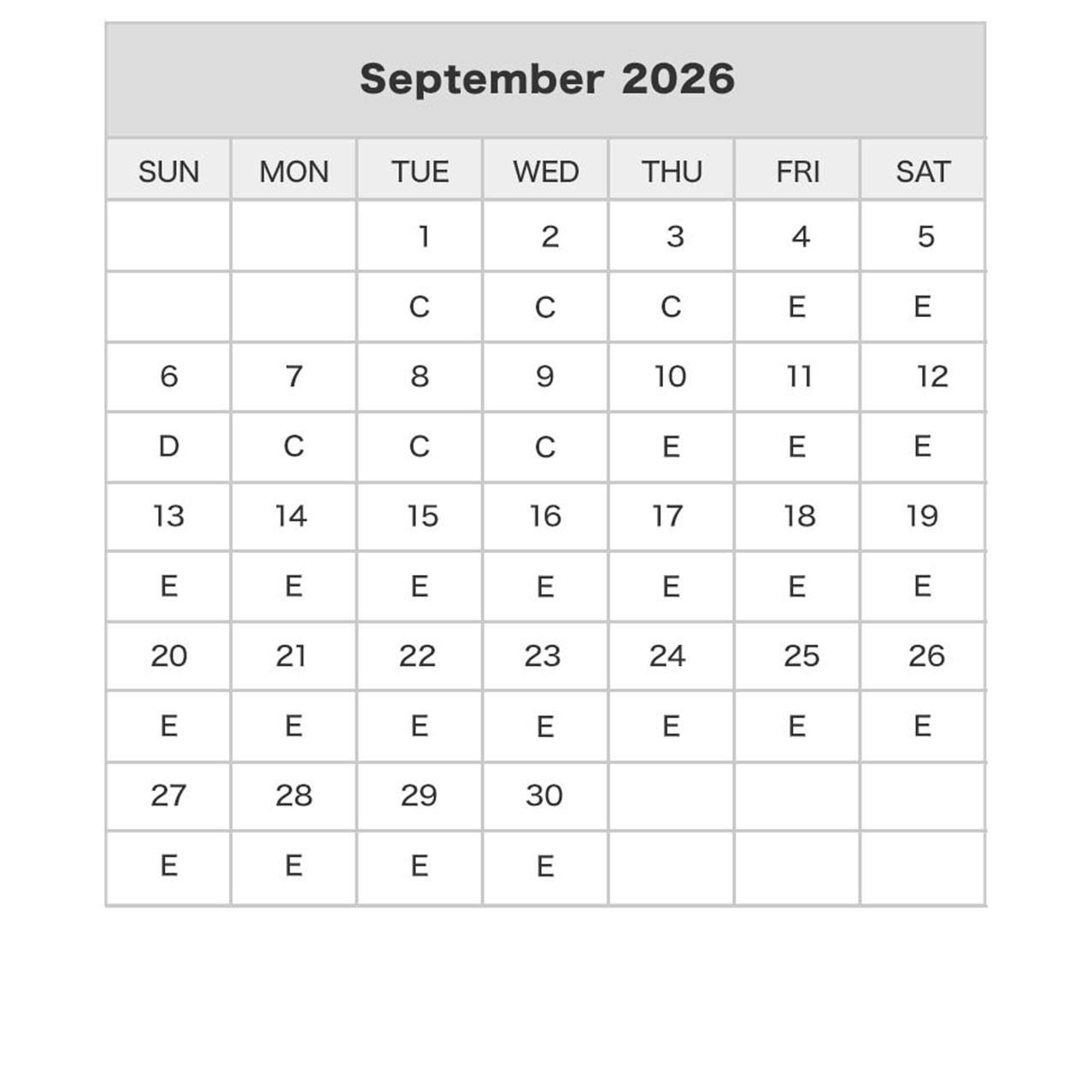 Studio Pass Price Calendar august2026