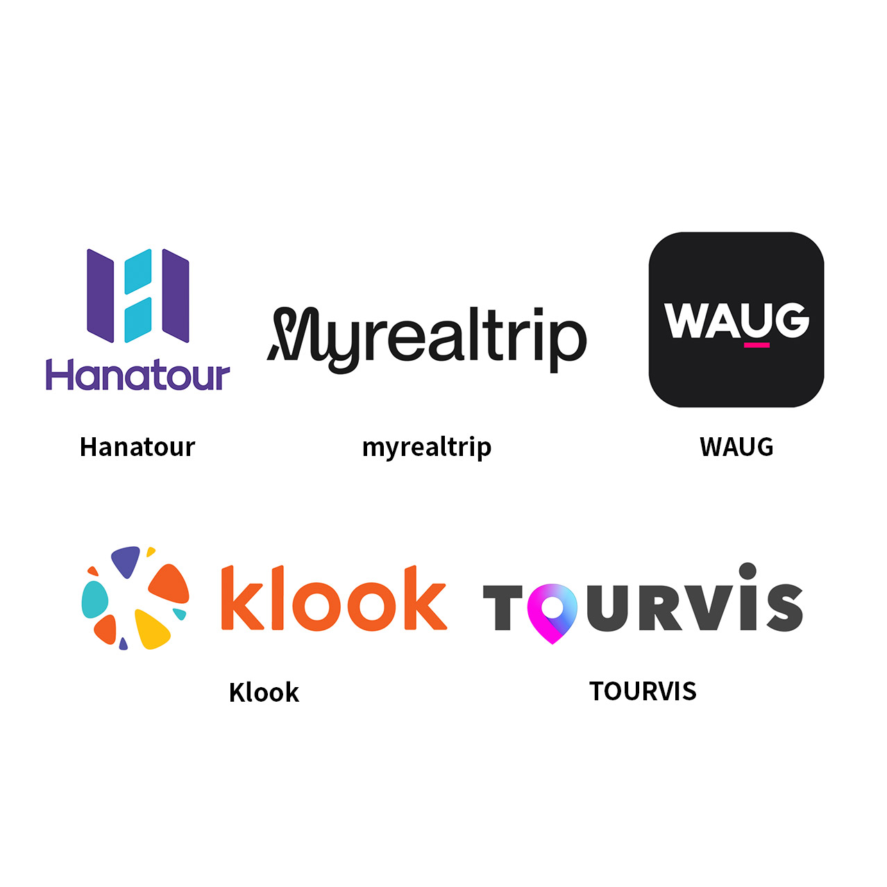 Hanatour、myrealtrip、WAUG、Klook、TOURVIS