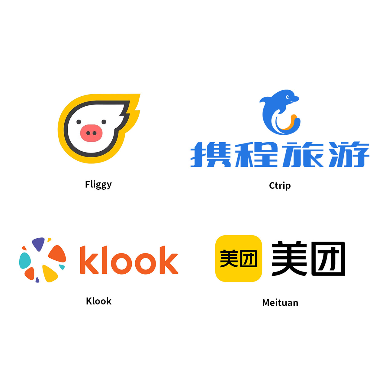 Fliggy、Ctrip、Klook、Meituan