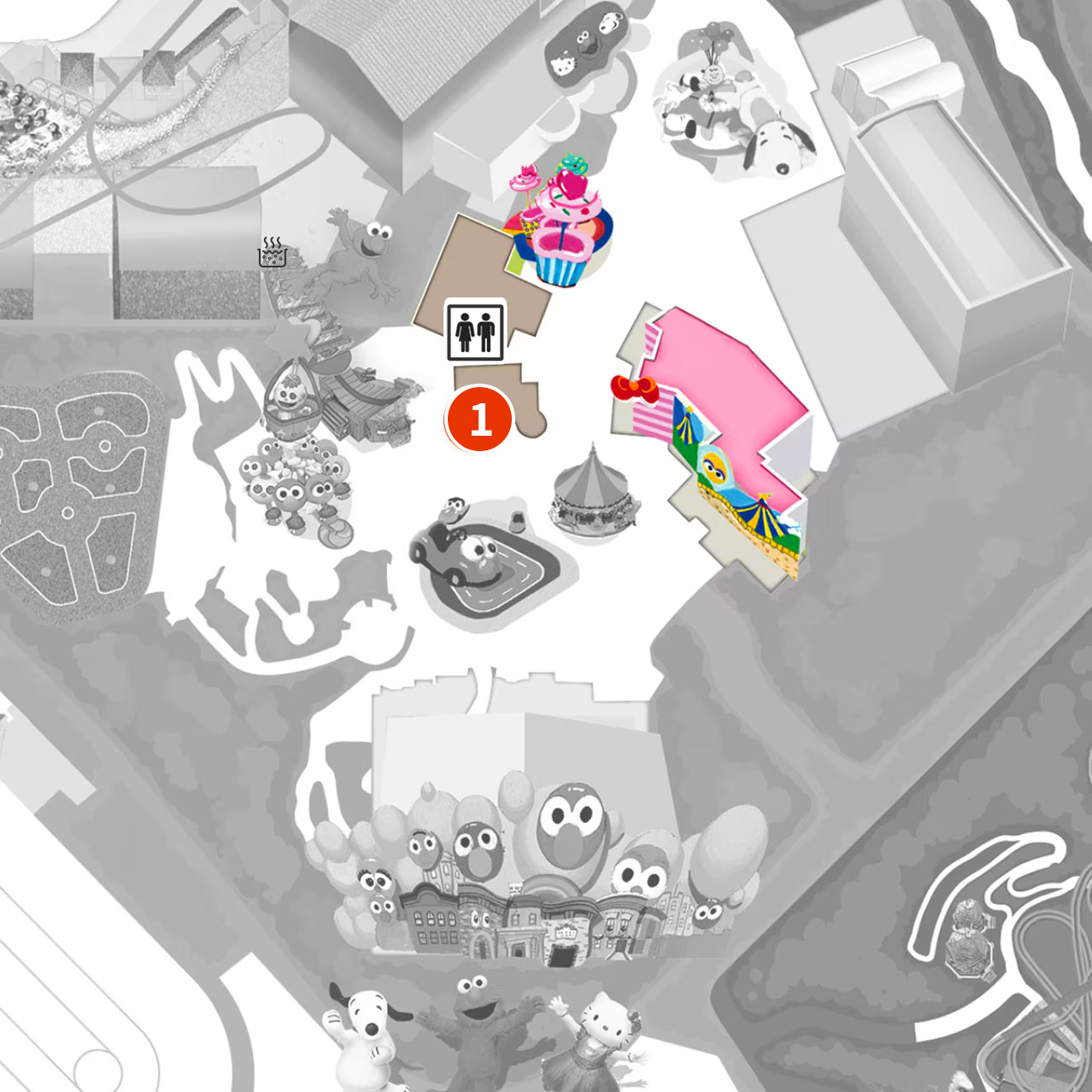 Hello Kitty區域的無障礙地圖