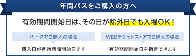 有効期間開始日は、その日が除外日でも入場OK!