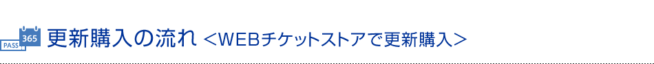 更新購入の流れ＜WEBチケットストアで更新購入＞