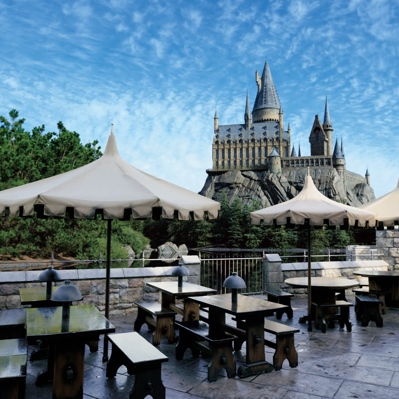 能看到城堡的陽台座位